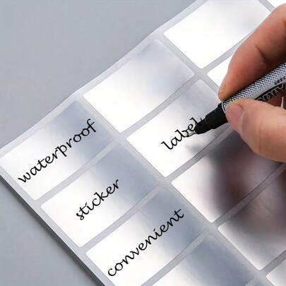 160 件 PET 防水自粘标签贴纸，适用于食品容器、罐子和厨房组织 - 多用途、可移除黑板标签，适用于香料、奶酪、珠宝展示和包装