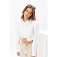 Cazzy Crop Shirt - White - View 1