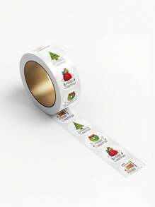 500 buc/rolă, set de autocolante pentru festivalul de Crăciun de 1 inch cu hârtie kraft, autoadeziv impermeabil și ușor de dezlipit, folosit ca etichete/autocolante decorative pentru cadouri de Crăciun, cutii, etichete de etanșare și autocolante de papetărie DIY Decorații de Crăciun Decor de Crăciun Cadouri de Crăciun Accesorii pentru petreceri de Crăciun Genți pentru cadouri de Crăciun Genți de Crăciun Autocolante de Crăciun