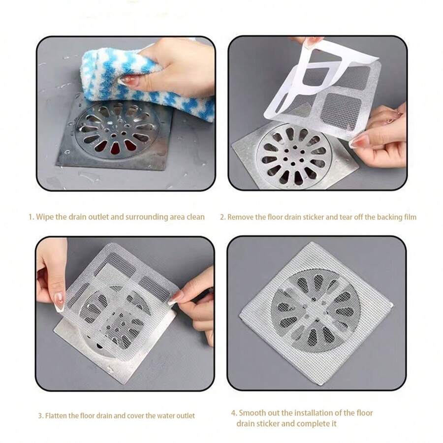 10pcs Bathroom Hair Filter Net Kitchen Sink Strainer Silicone Drain