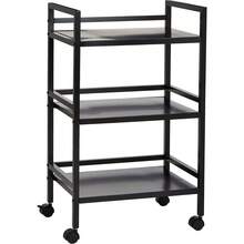 3-Tier Metal Rolling Cart, Black - 1 - View 1