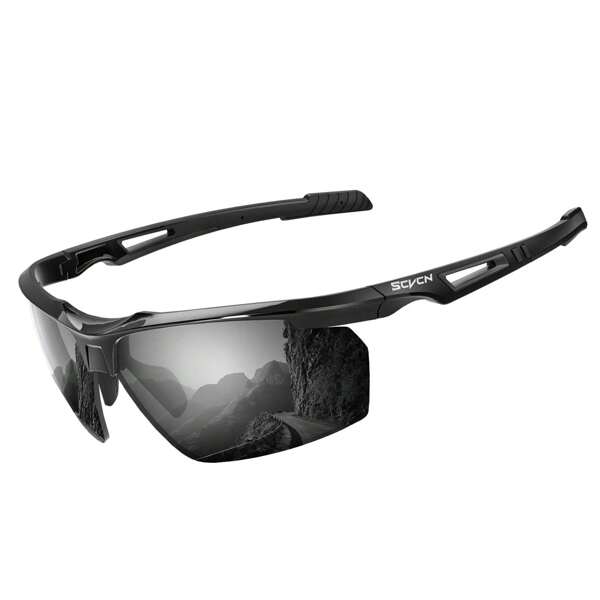 SCVCN Polarized Sports Sunglasses Cycling Glasses For Men Women,MTB Bicycle Glasses For Running, Baseball, Golf, Driving