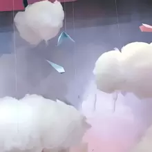 3pcs/Set Cloud Wedding Decorations, Stage Backdrop Props, Fake White Cloud Wall Hanging, Room Decor, Valentine's Day, Mother's Day,Home Decor ,Room Decor,Wall Decor Gifts Birthday Graduation - White - View 2