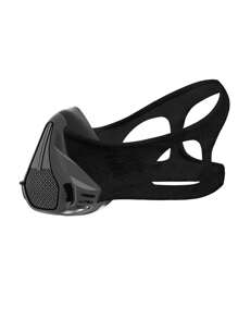 1 pieza Máscara de entrenamiento de capacidad pulmonar para correr, que simula la resistencia cardiopulmonar a la altitud alta, hipoxia y autotortura física para acondicionamiento físico - Negro - Ver 3