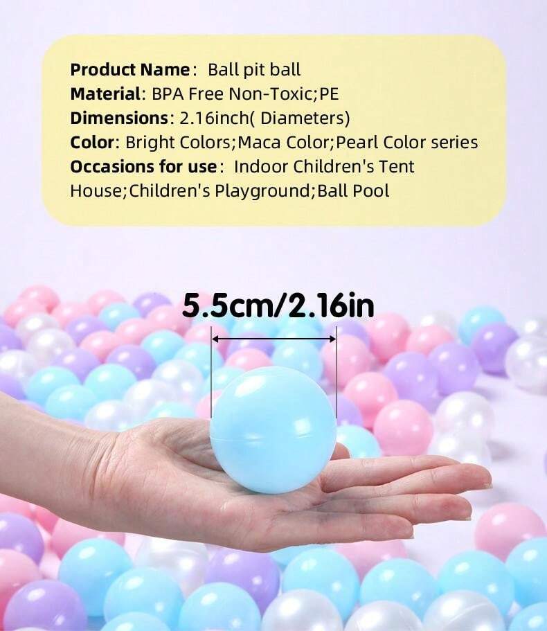 Lot De 100 Balles Pastel Pour Piscine à Balles - Ø 6cm - Certifié TÜV - Sans Plastifiants Nocifs