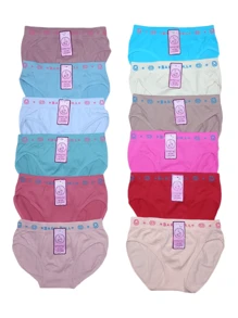 12 Pieces Of Microfiber Underwear For Girls, ONE SIZE. Colors And Models Are Sent Randomly, Depending On Inventory - Multicolor - View 1