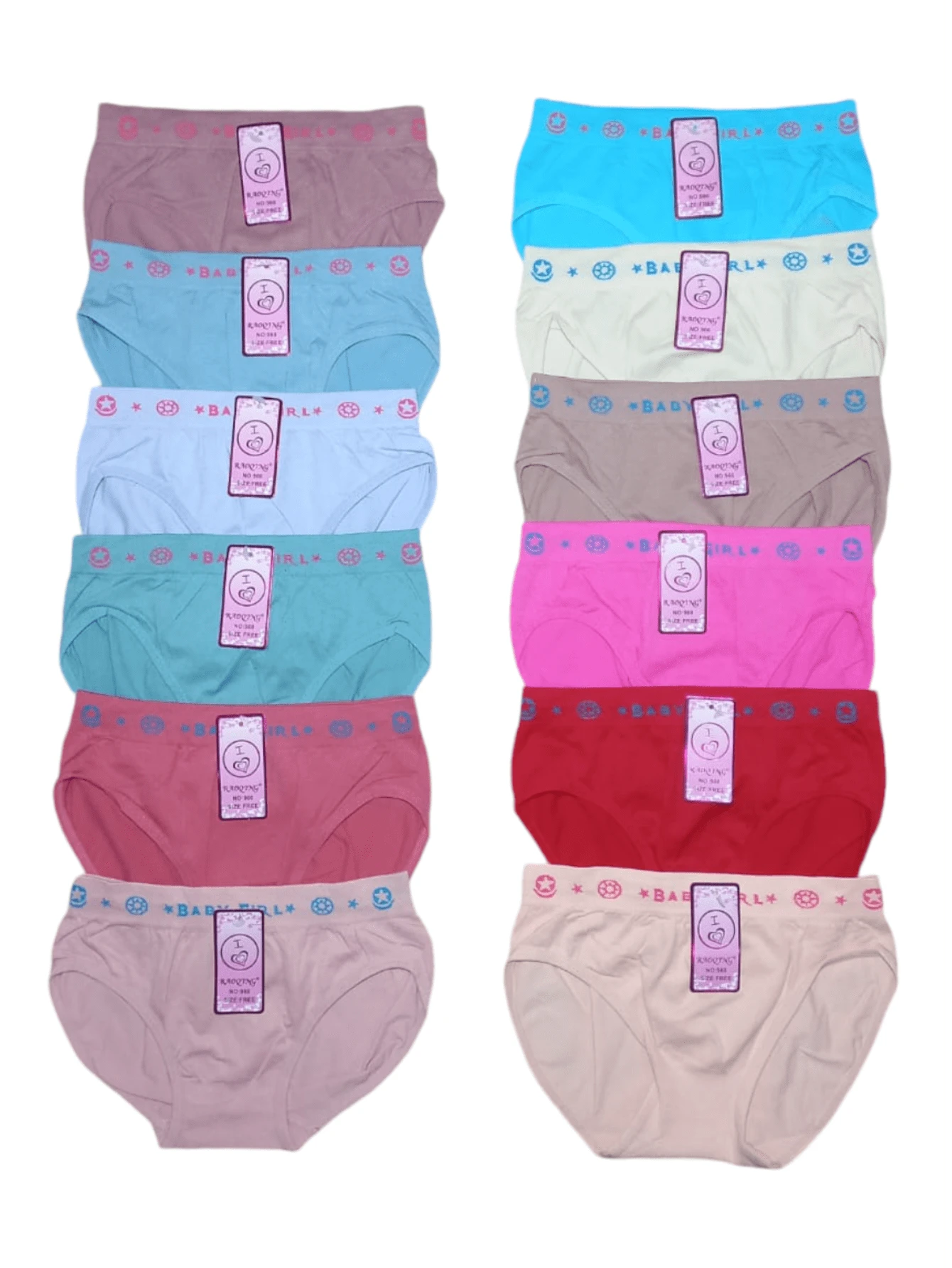 12 Pieces Of Microfiber Underwear For Girls, ONE SIZE. Colors And Models Are Sent Randomly, Depending On Inventory - Multicolor - View 1