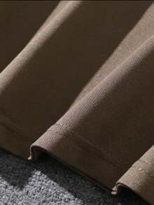 Wandering Oversized T-Shirt (FRONT) Men Women Cotton Shirt Reinforced Stitching Unisex StreetWear - 鏽棕色 - 查看 4