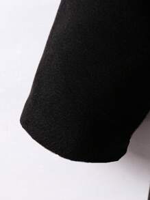 Áo khoác trùm đầu màu trơn có thể đảo ngược cho bé trai, phong cách thường ngày cho mùa thu/đông - màu đen - Xem 5