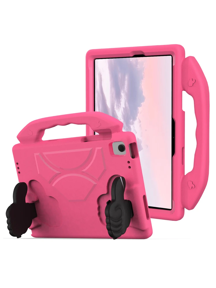 衝撃吸収 子供用タブレットケース 厚手EVAフォーム 1個 紫色 スタンド