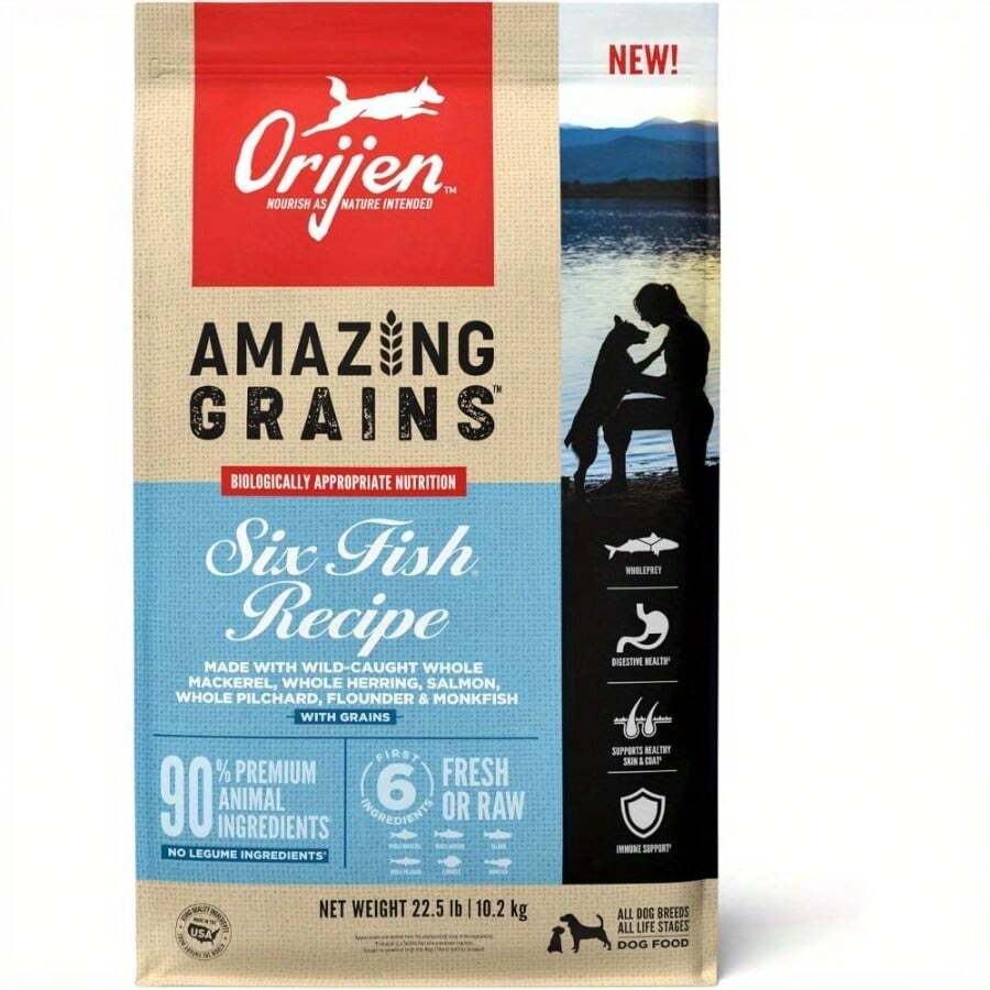 Orijen ORIJEN AMAZING GRAINS Six Fish Recipe Dry Dog Food, High Protein