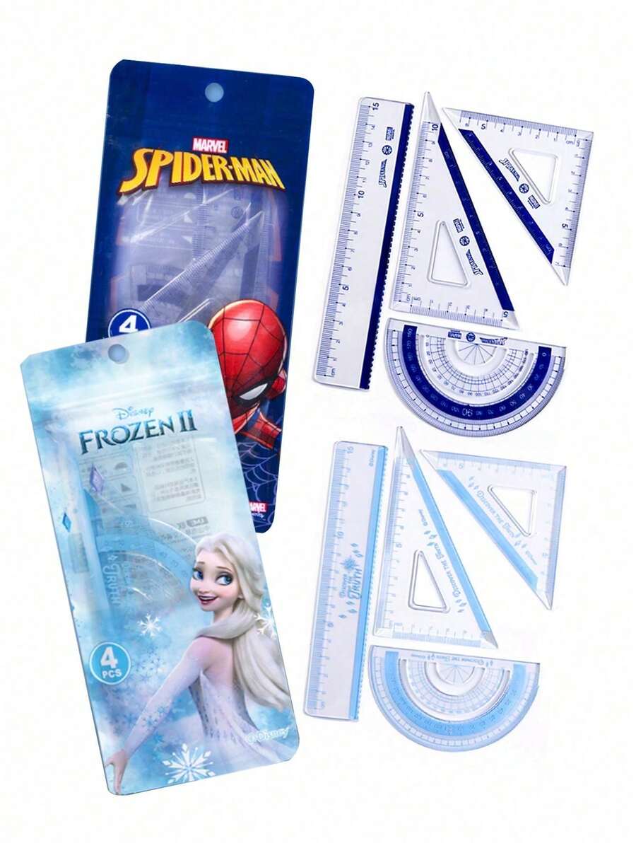 4Pcs/Set Genuine Cartoon Frozens Princess Marvels Spider-Mans Rulers ...