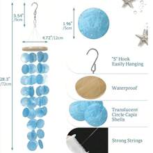 Chuông gió thủ công 28 inch làm từ thủy tinh và vỏ sò, thích hợp trang trí ngoài trời, nhà cửa, bãi biển, chuông gió vỏ sò Capiz cho ngoài trời, sân hiên, nhà hoặc vườn, quà tặng chuông gió cho mẹ, trang trí nhà cửa, trang trí phòng, trang trí tường, quà sinh nhật hoặc tốt nghiệp. - Nhiều màu - Xem 10