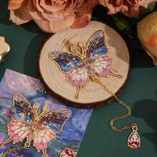 1 件彩色蝴蝶金属书签带链，复古书签生日礼物返校收藏纪念品书籍爱好者作家读者朋友学生节日文具用品 - 均碼 - 查看 11