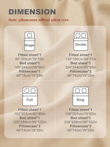 3/4件套纯色床上用品套装，床单套装，床垫罩套装，床垫保护套套装，柔软舒适亲肤床罩套装 - 駝色 - 查看 3