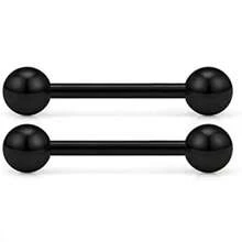 Kit 5 Tongue Piercing Black Silicone Flexible 5 Units - màu đen - Xem 1