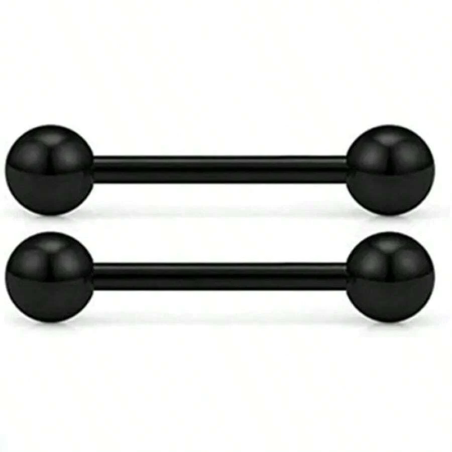 Kit 5 Tongue Piercing Black Silicone Flexible 5 Units - màu đen - Xem 1