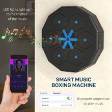SPORTNOW Music Boxing Machine With Bluetooth Connection, LED Light Smart Music Boxing Machine Wall Mounted For Punching Beat Boxing Training Stress Relief - Black - View 3