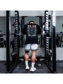 Zeus Printed Gym Top Oversized Shirt Large - màu đen - Xem 1