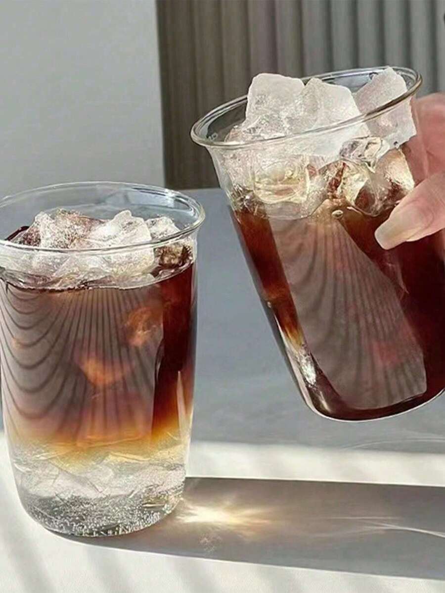 高硼硅玻璃杯 时尚咖啡/冷饮杯 简约设计 通勤便携 - 無色 - 查看 1