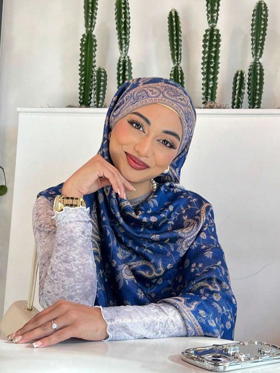 1条波西米亚风围巾，流苏发带，时尚复古佩斯利花纹头巾，休闲优雅防晒围巾披肩，适合日常佩戴和节日送礼