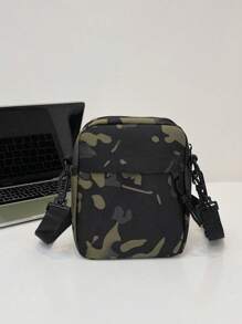 简约休闲男士斜挎包男士礼物尖叫男包单肩包男士斜挎包冬季旅行度假单肩包沙滩包健身包快乐斜挎包学生包男士礼物大容量多功能户外度假趣味礼物旅行必备品节日必备品露营男士单肩包夏季返校包 - 黑色迷彩 - 查看 5