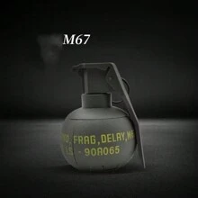 Juguetes de Granada Airsoft M67, Granada táctica de plástico, juego de batalla CS, juguete de granada de mano con anillo de tracción, modelo de utilería para roles, para mayores de 14 años