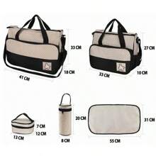 Set 5 Bolsas Pañalera Con Cambiador Bebe Botella Viaje Multiuso Mochila Articulos Unisex Para Bebes Muñecas Termica Impermeable De Maternidad Para Carreola Accesorios Backpack Moderna Colore Divertidos Bonitos Practico Facil De Utilizar