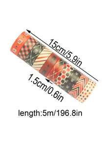 10 卷，万圣节主题和纸胶带，创意设计万圣节图案，节日装饰卧室，派对装饰，学习文具和礼品包装装饰胶带，送给朋友的礼物 - 彩色 - 查看 7