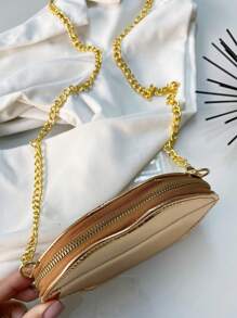 Small Mini Bag Metallic Mouth Zipper Launch Embroidered Party Nightclub - Đồng - Xem 4