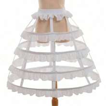 4 Hoop Crinoline Cage Bustle Skirt Pannier Petticoat Underskirt Accessories - Multicolor - View 2