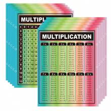 Education Multiplication Chart Math Table Poster 8.26 X 11 Inch - Kids Multiplication Division Addition Subtraction Educational Table Chart Posters For Math Classroom 10 Pcs - Green - View 1