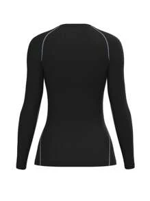Camiseta de yoga de fitness para mujeres, camisa de secado rápido para correr, gimnasio y entrenamiento, capa base elástica y compresiva