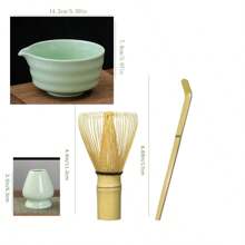 Juego de té matcha de 4 piezas - Tazón de matcha, batidor de matcha, cuchara de matcha, agitador de matcha - Juego completo para la ceremonia del té matcha - Multicolor - Ver 12