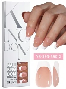 Nail Kingdom 120Pcs French Soft Gel X Nail Tips Full Cover 3-In-1 Artificial Coffin Square Fake Nails Tips French Tips Seamless Removable Reusable Press On Nails Nail Supplies Nails - Multicolor - View 14