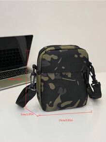 简约休闲男士斜挎包男士礼物尖叫男包单肩包男士斜挎包冬季旅行度假单肩包沙滩包健身包快乐斜挎包学生包男士礼物大容量多功能户外度假趣味礼物旅行必备品节日必备品露营男士单肩包夏季返校包 - 黑色迷彩 - 查看 2