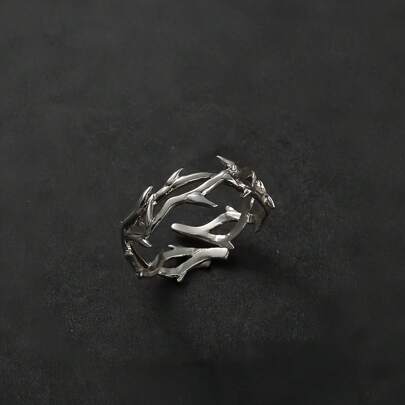 1 pieza Anillo vintage estilo Ins con ramas y espinas unisex como regalo de pareja, anillo de moda personalizado