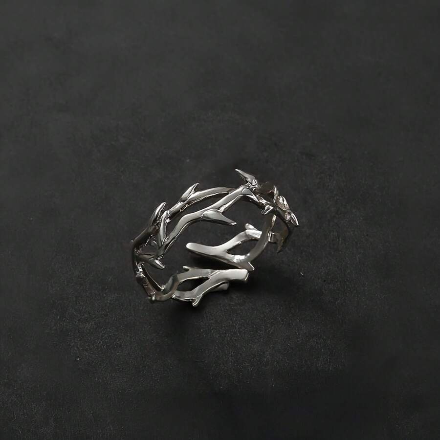 1pc Vintage Ins Style Adherence Men's And Women's Rings With Branches Thorns Couples' Ring Gifts Fashion And Personalized - Multicolor - View 1