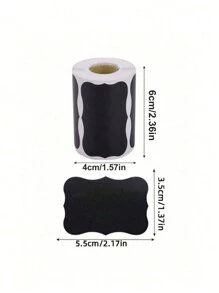 1/3Roll (Each Roll Contains 120pcs Tags) Chalkboard Glass Jar Label Stickers, Reusable Black Waterproof Label Stickers, Wavy Shape Labels For Kitchen & Pantry Organization, Great For Containers, Jars, Spices And Food Storage ﻿