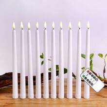 Pack Of 6 Flameless 11 Inch Decorative Christmas Candles With Remote Control,Plastic Battery Powered Electronic Flickering LED Taper Candles - Warm White Light - View 3
