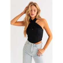 Tell All Halter Corset - Black - View 1