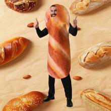 Men's Funny Bread Shaped Costume - Gold - View 1