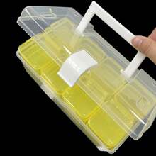 32件/套透明塑料收纳盒，手工艺品配件分类盒，DIY串珠分类收纳和储物容器，多功能便携式塑料手提箱，艺术珠宝指甲、发饰收纳盒，家居收纳用品艺术和工艺用品情人节返校