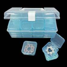 32件/套透明塑料收纳盒，手工艺品配件分类盒，DIY串珠分类收纳和储物容器，多功能便携式塑料手提箱，艺术珠宝指甲、发饰收纳盒，家居收纳用品艺术和工艺用品情人节返校