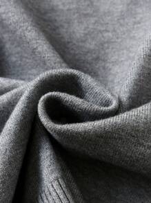 Young Boy School Style Color Block Striped Half Zip Stand Collar Sweater, Suitable For Spring, Autumn And Winter - Grey - View 8