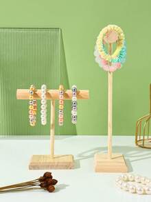 1 pieza Organizador de pulseras y brazaletes de madera, soporte desmontable para exhibición de joyas para uso doméstico - color madera - Ver 2