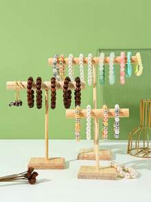 1 pieza Organizador de pulseras y brazaletes de madera, soporte desmontable para exhibición de joyas para uso doméstico - color madera - Ver 3