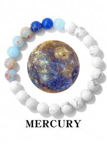 Solar System Planets Charm Bracelet With Natural Stones, For Men - Planet - View 16