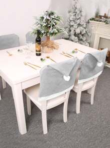 2/4/6 Pcs Santa Hat Chair Covers - Classic Polyester Blend Christmas Chair Slipcovers With Elastic Band, Machine Washable For Holiday Home Decor, Christmas Dining Table Decoration - Multicolor - View 6