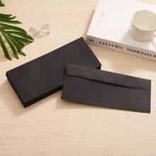 50 phong bì đựng bưu thiếp keo nước bọt, giấy kraft màu đen, be, vàng, bạc, nâu, trang trí tiệc Giáng sinh sáng tạo & quà tặng - màu đen - Xem 12